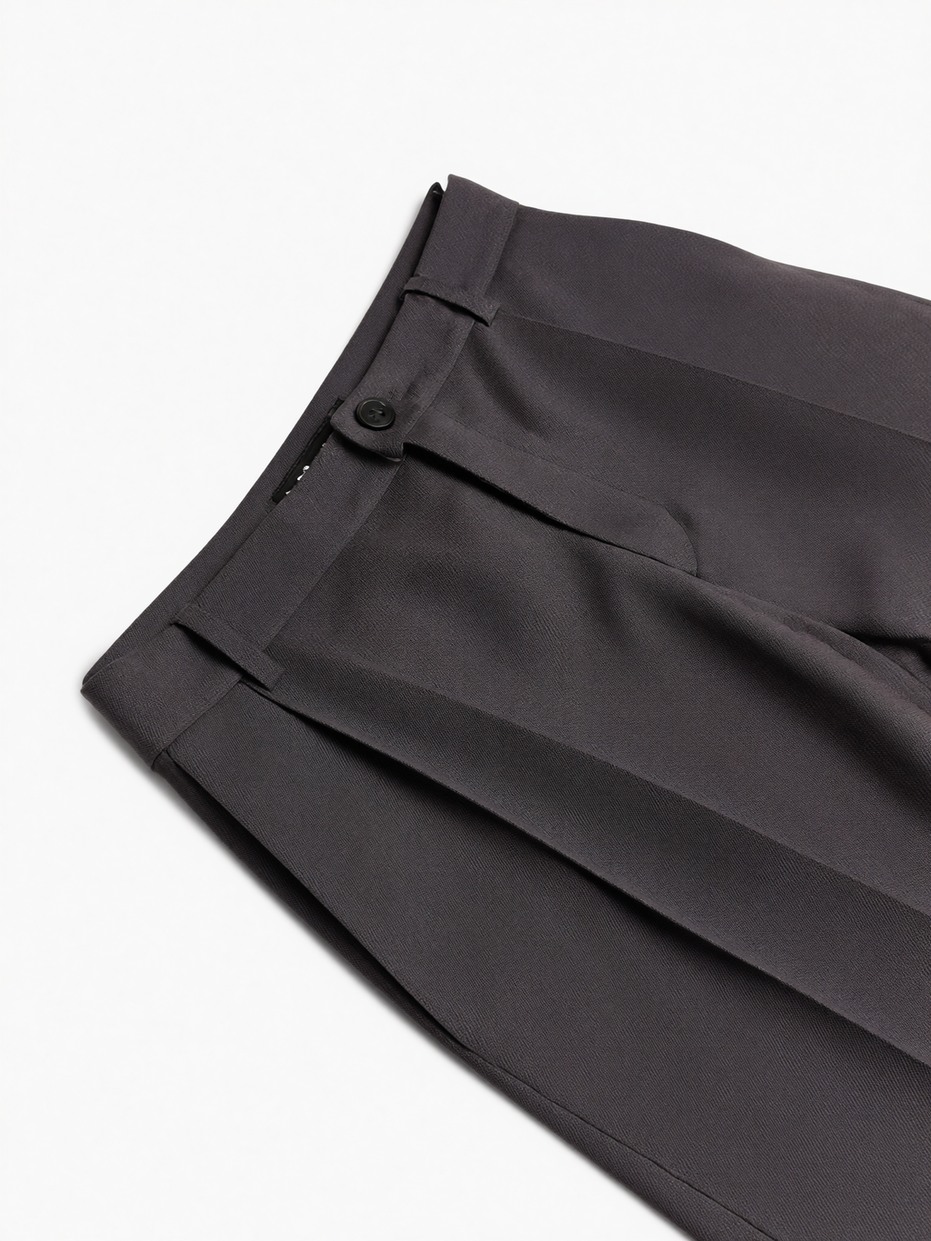 Grey Wide Fit Pleated Trousers