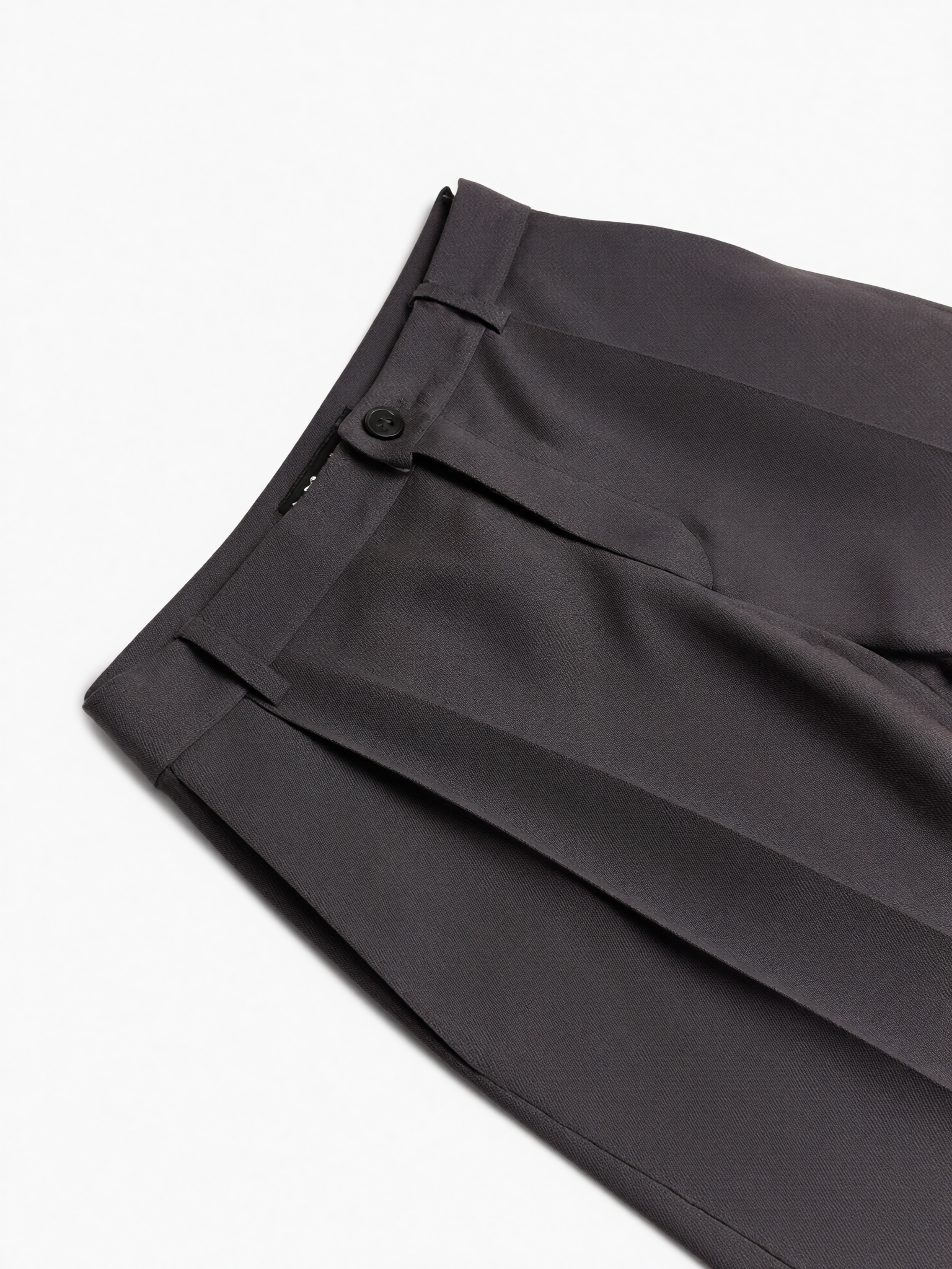 Grey Wide Fit Pleated Trousers